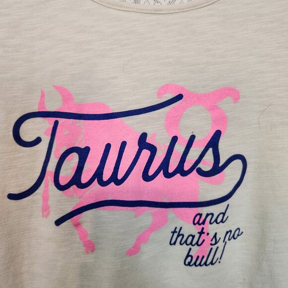 MV Sport Women's Taurus Zodiac Long sleeve Lace Trim Top M - Picture 2 of 5